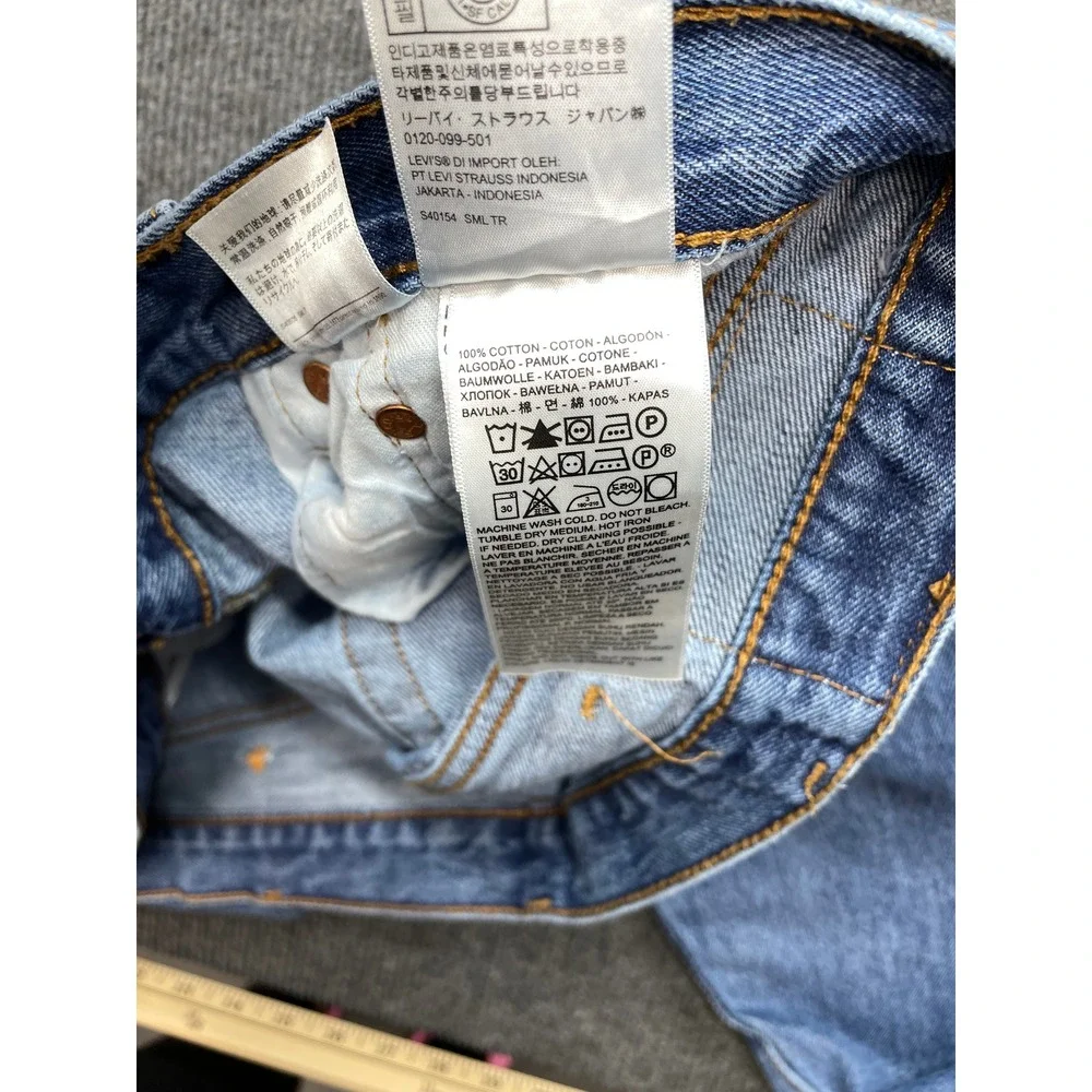 Levi's 501 Original Fit Jeans Mens W42 L30 Button Fly Straight Medium Wash Blue